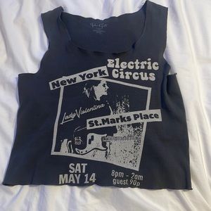 Grey graphic tank top